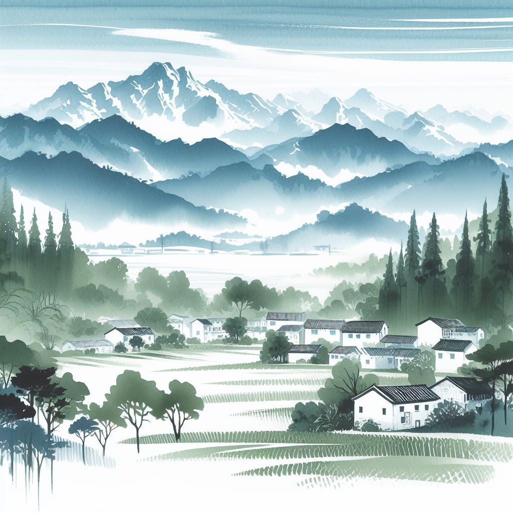 绿树村边合，青山郭外斜。 Poster