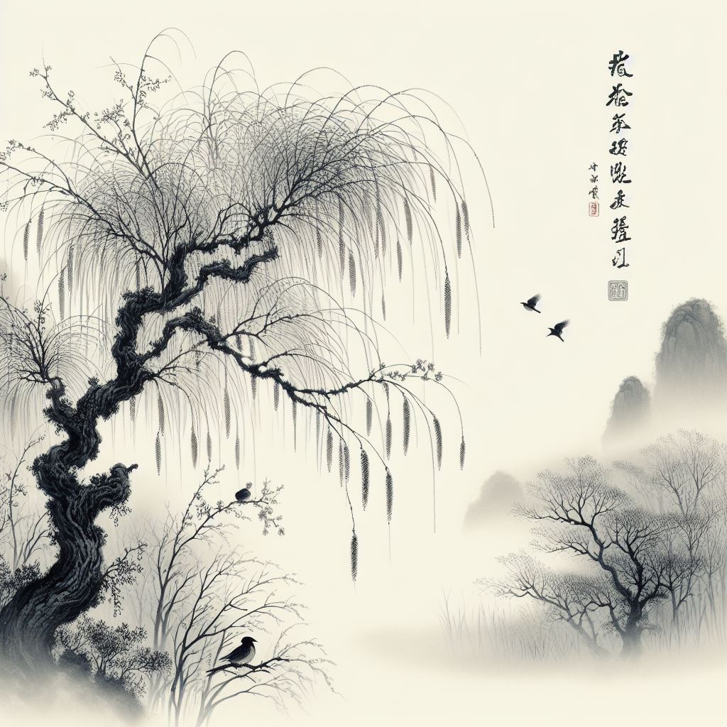 春风不解禁杨花，濛濛乱扑行人面。 Poster