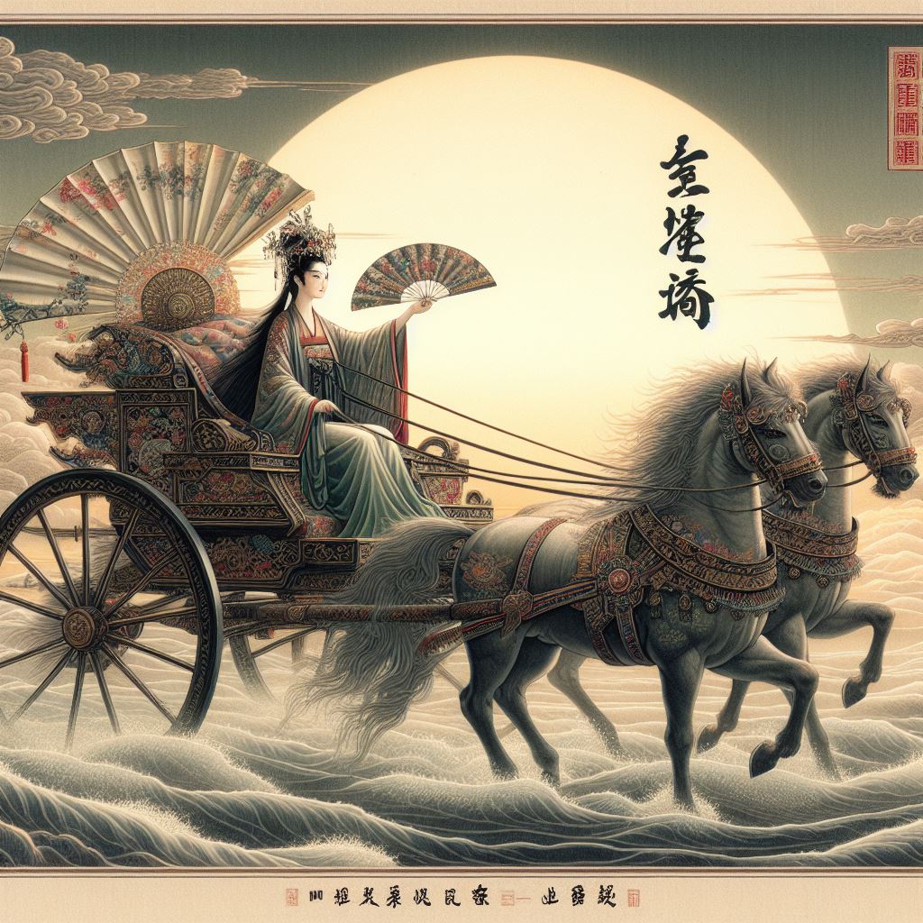 已驾七香车，心心待晓霞。