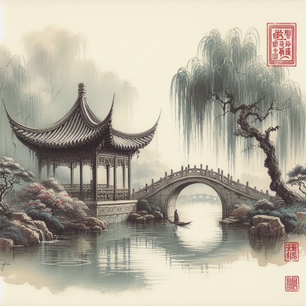 庭院深深深几许，杨柳堆烟，帘幕无重数。