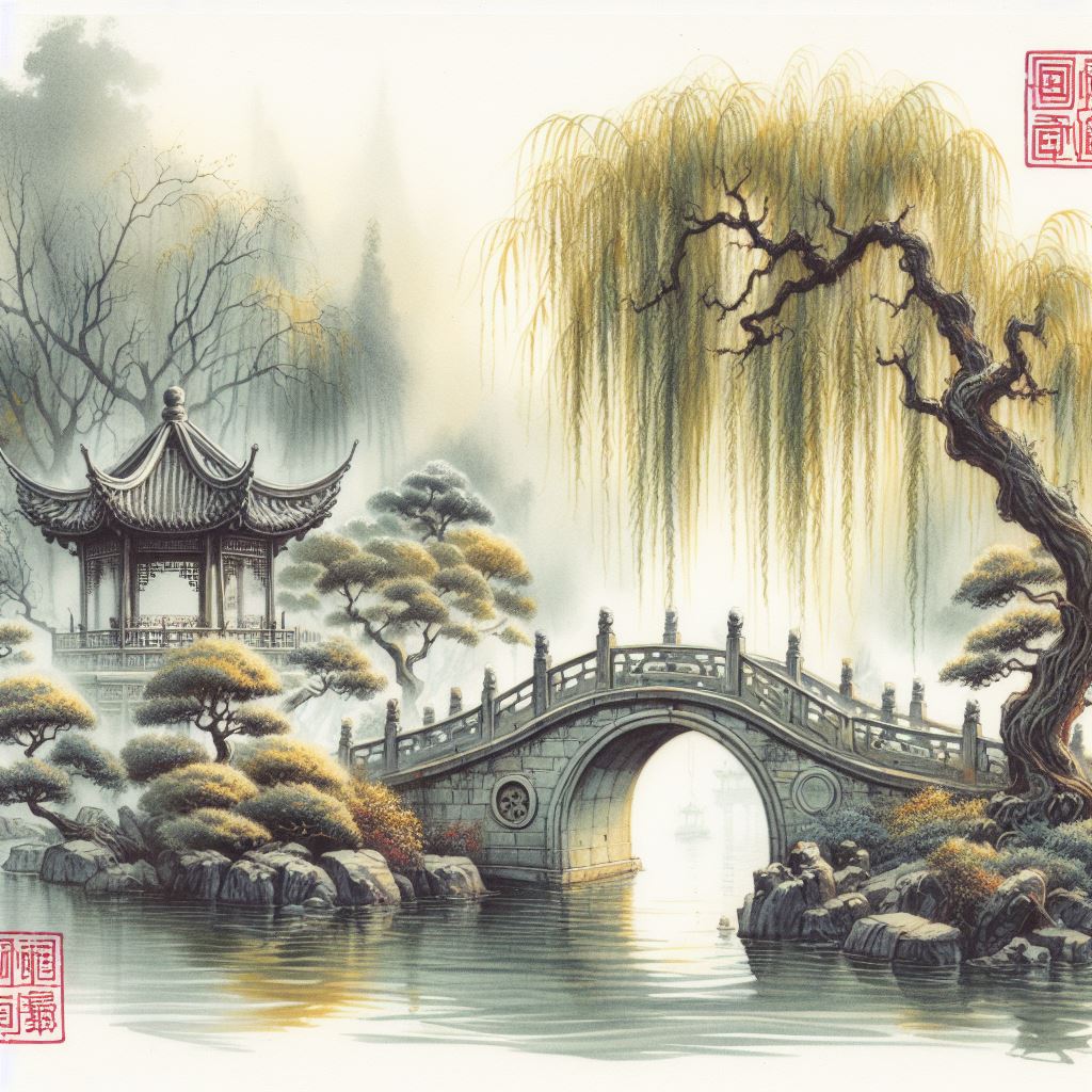 庭院深深深几许，杨柳堆烟，帘幕无重数。