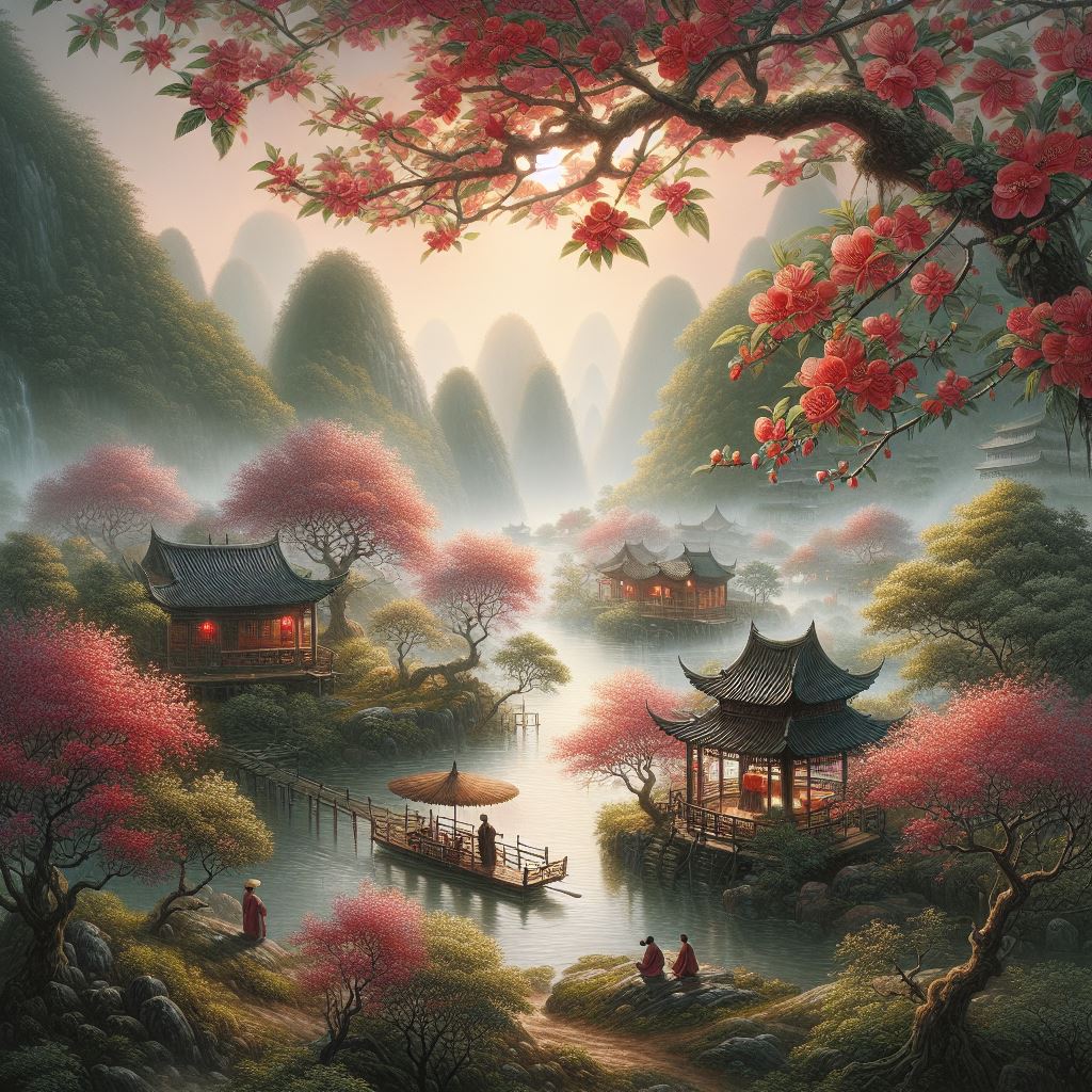 两岸荔枝红，万家烟雨中。 Poster