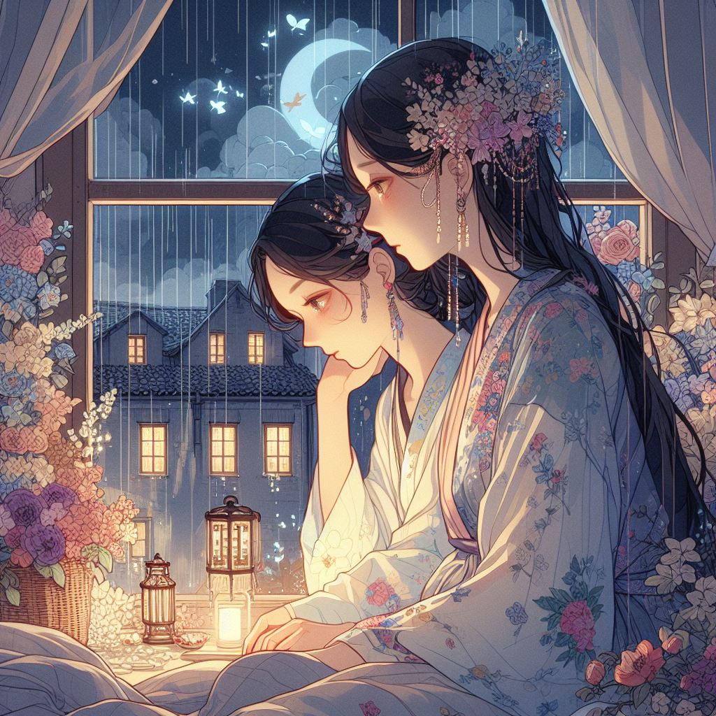 夜来幽梦忽还乡。小轩窗。正梳妆。相顾无言，惟有泪千行。 Poster