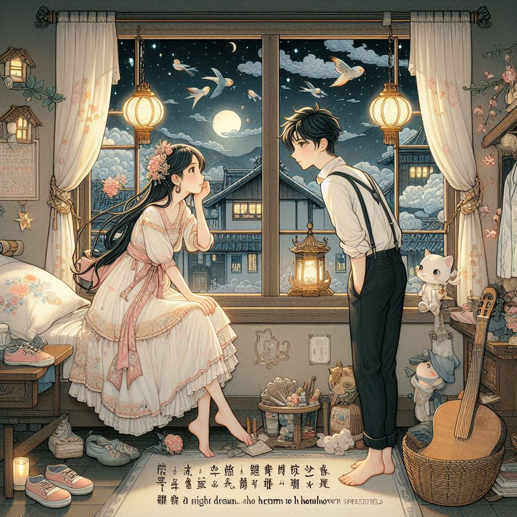 夜来幽梦忽还乡。小轩窗。正梳妆。相顾无言，惟有泪千行。
