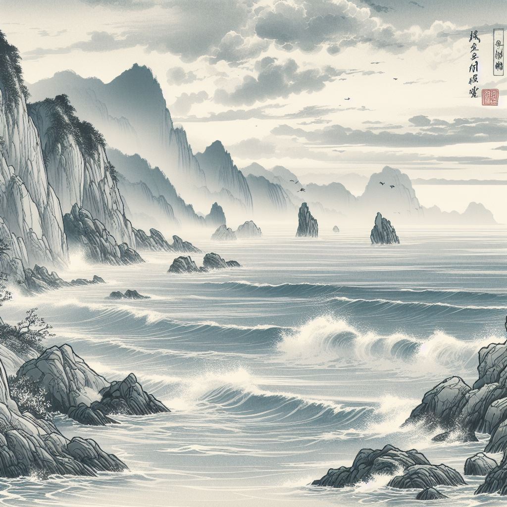 有情风、万里卷潮来，无情送潮归。