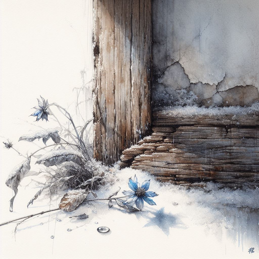 瘦雪一痕墙角，青子已妆残萼。 Poster