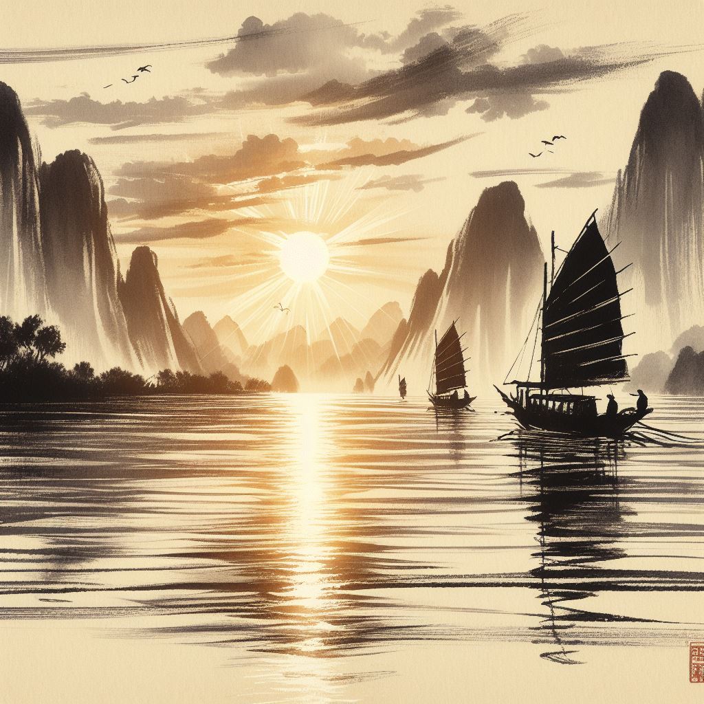 长江一帆远，落日五湖春。 Poster