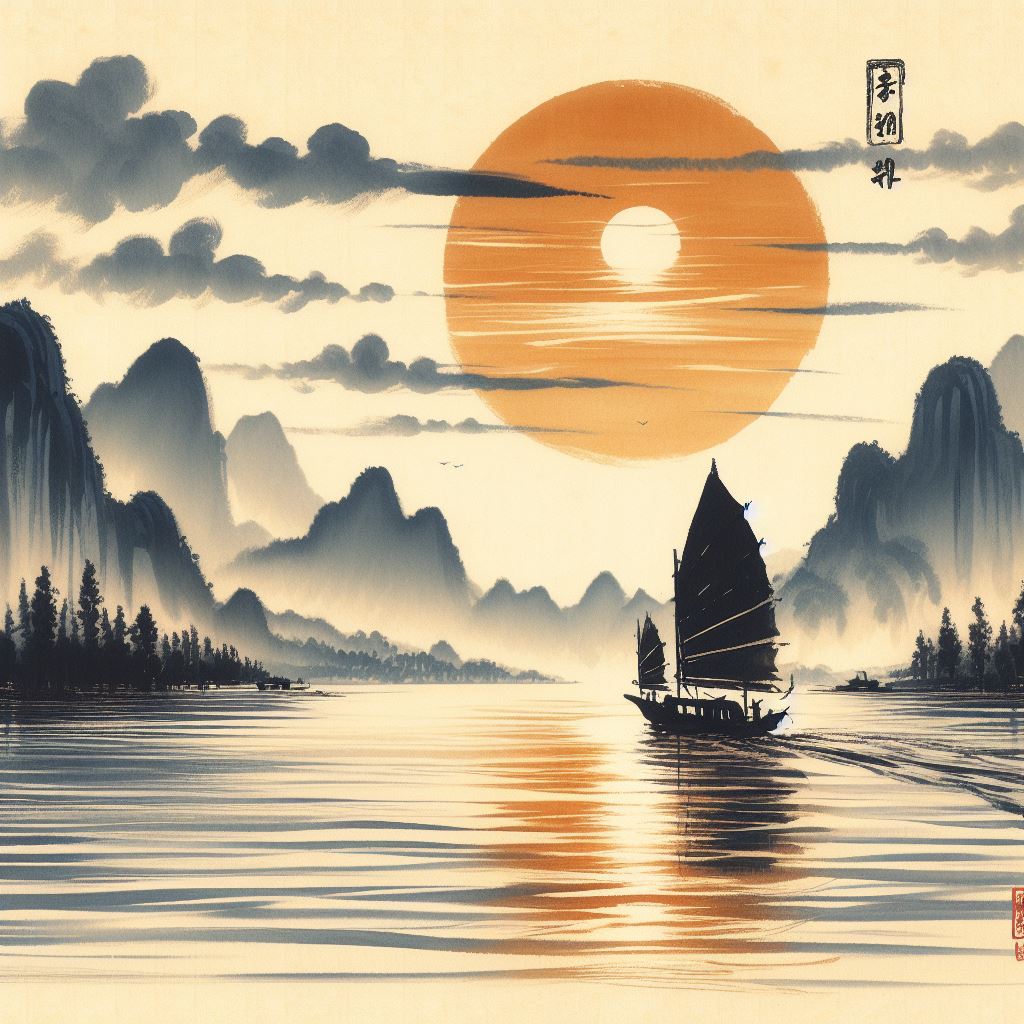 长江一帆远，落日五湖春。