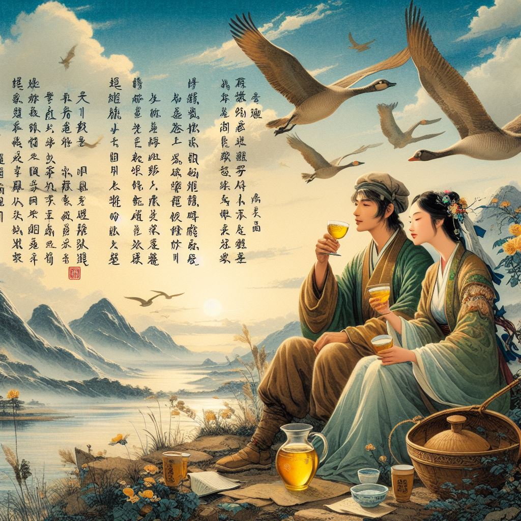 他乡共酌金花酒，万里同悲鸿雁天。 Poster