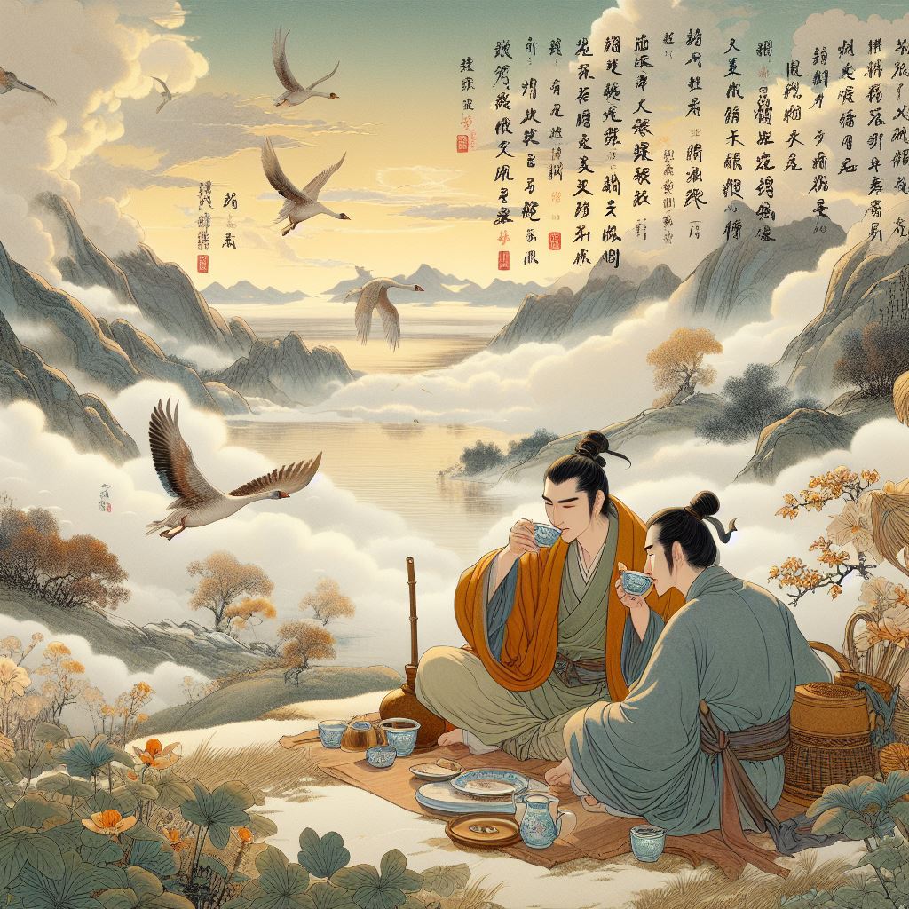 他乡共酌金花酒，万里同悲鸿雁天。