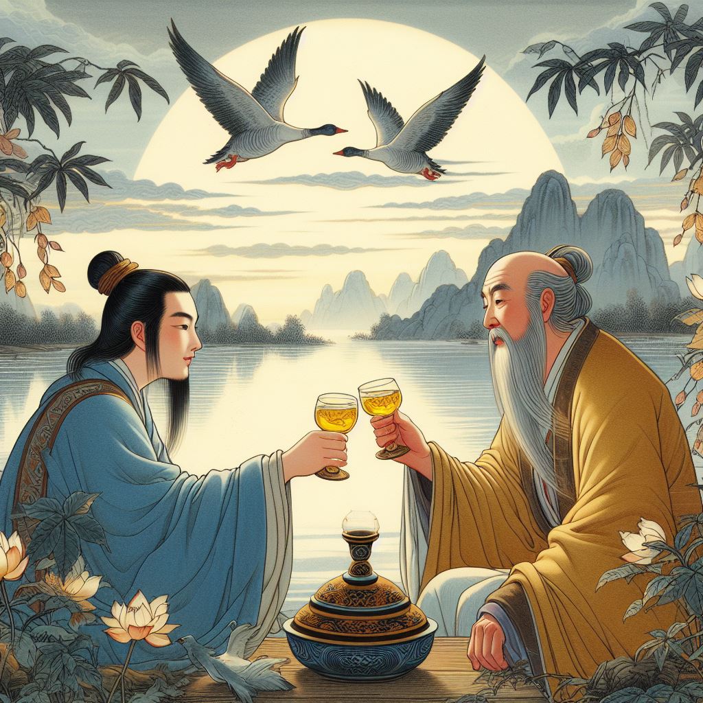 他乡共酌金花酒，万里同悲鸿雁天。