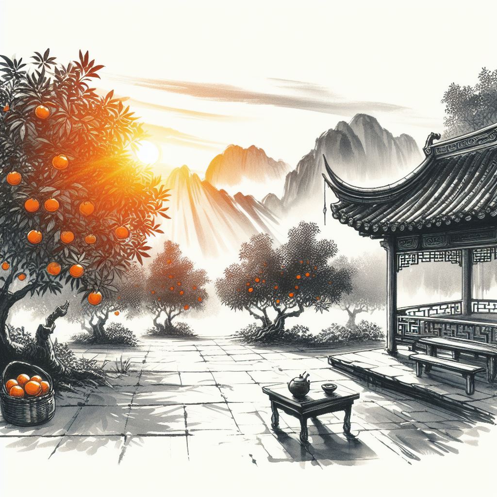 九日明朝酒香，一年好景橙黄。