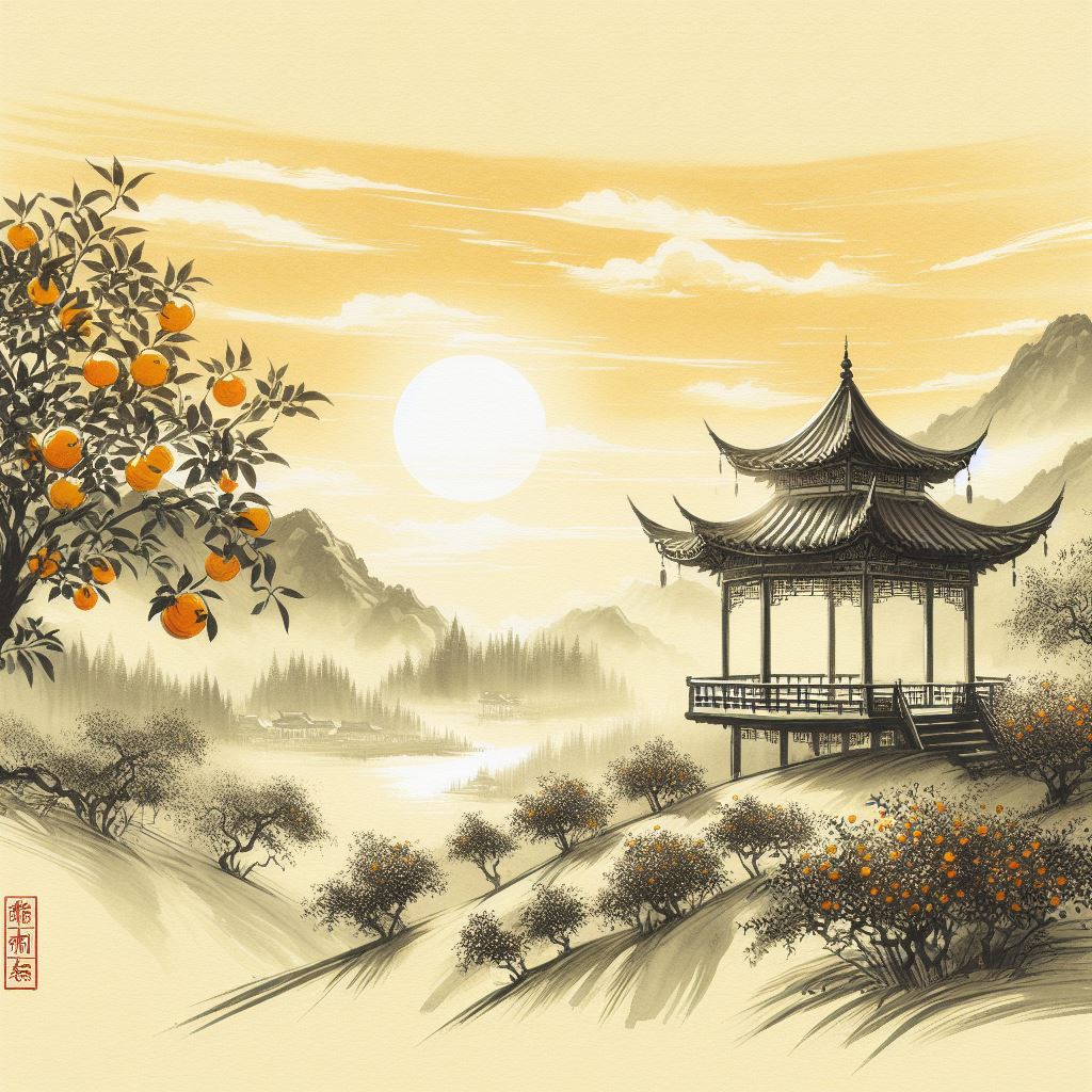 九日明朝酒香，一年好景橙黄。