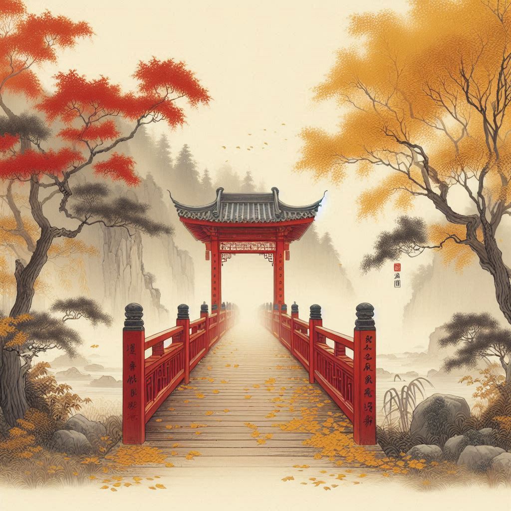 当时相候赤栏桥，今日独寻黄叶路。 Poster