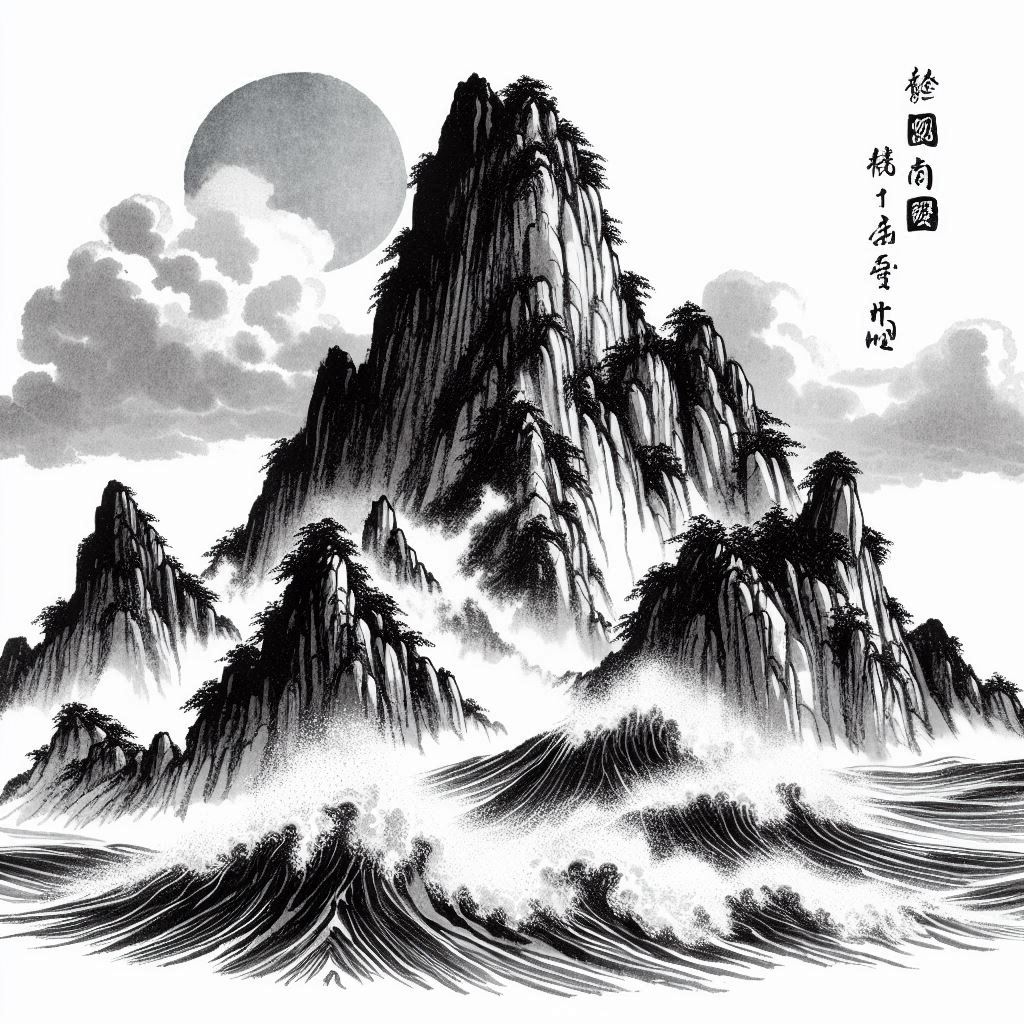泰山嵯峨夏云在，疑是白波涨东海。 Poster