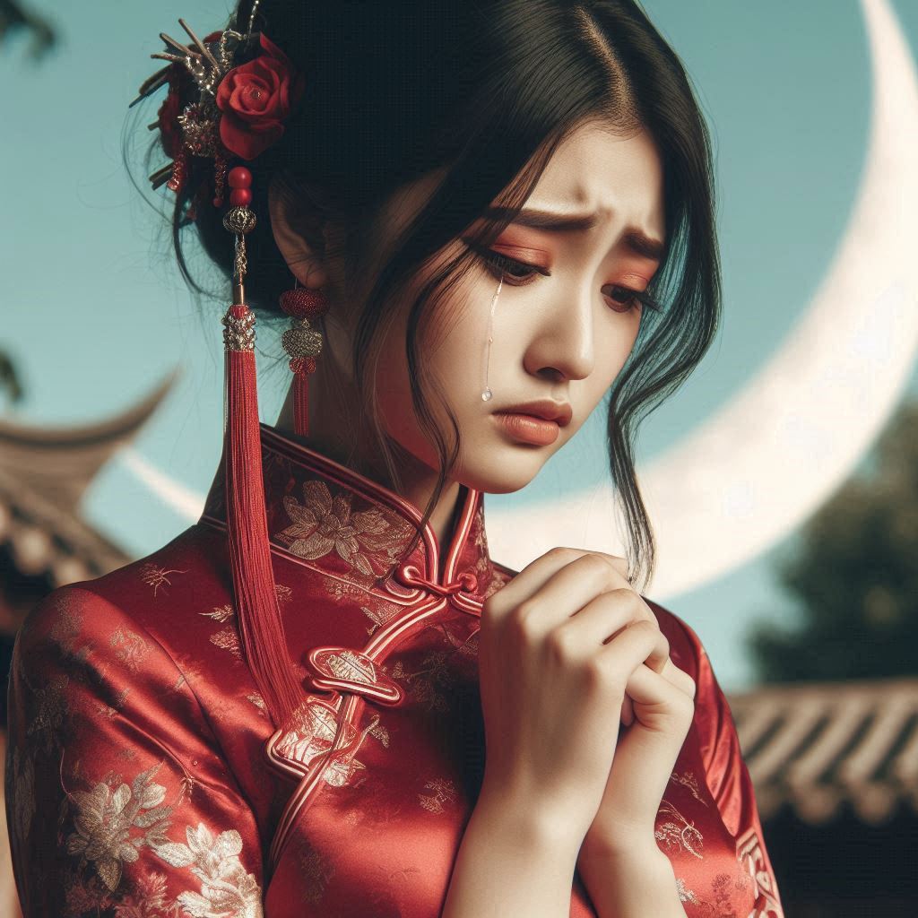 残月出门时，美人和泪辞。