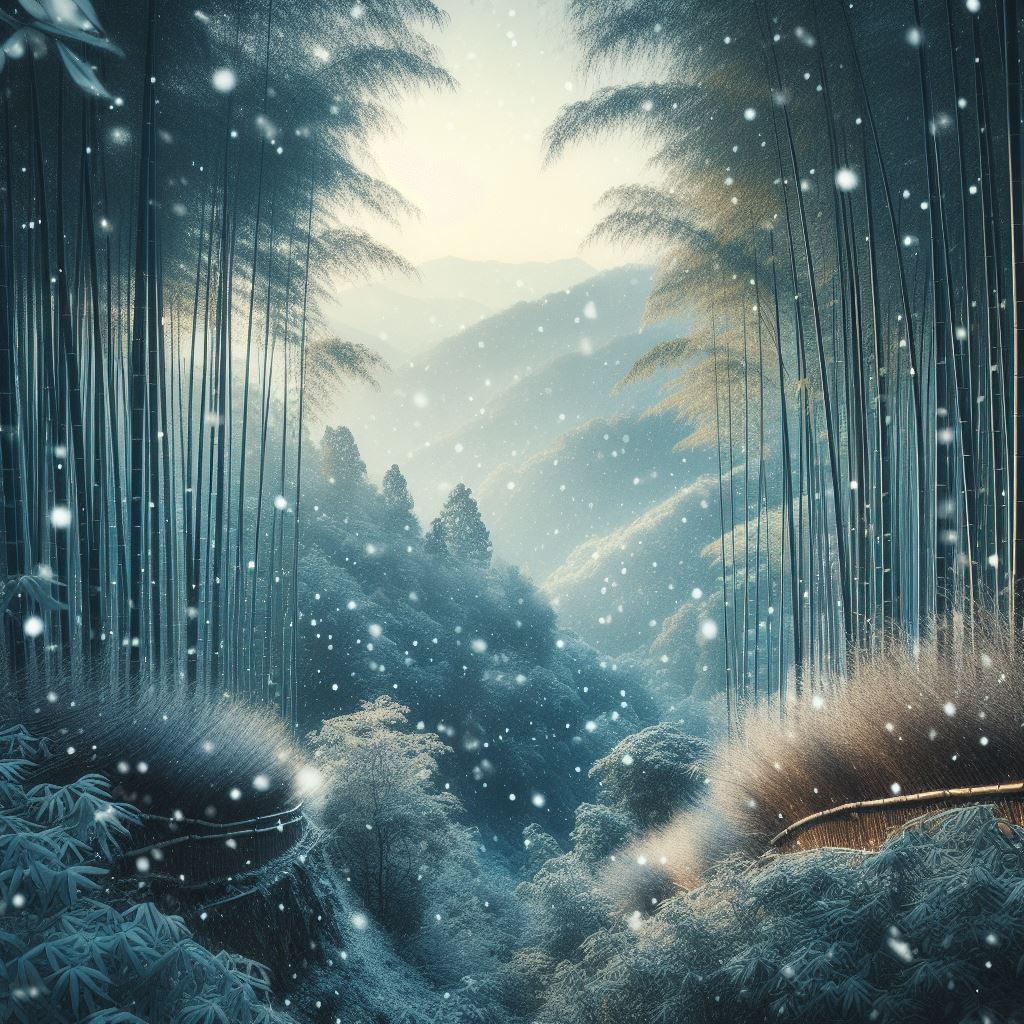 隔牖风惊竹，开门雪满山。 Poster