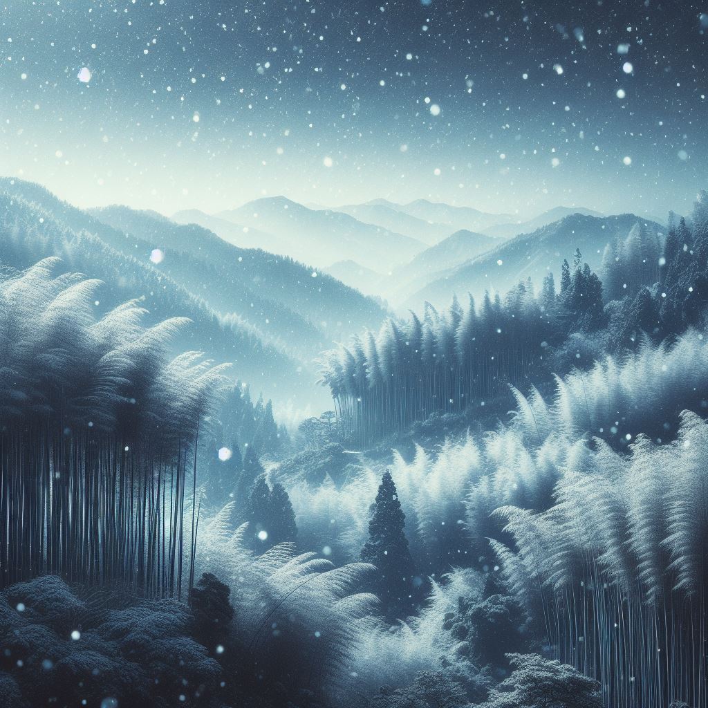 隔牖风惊竹，开门雪满山。