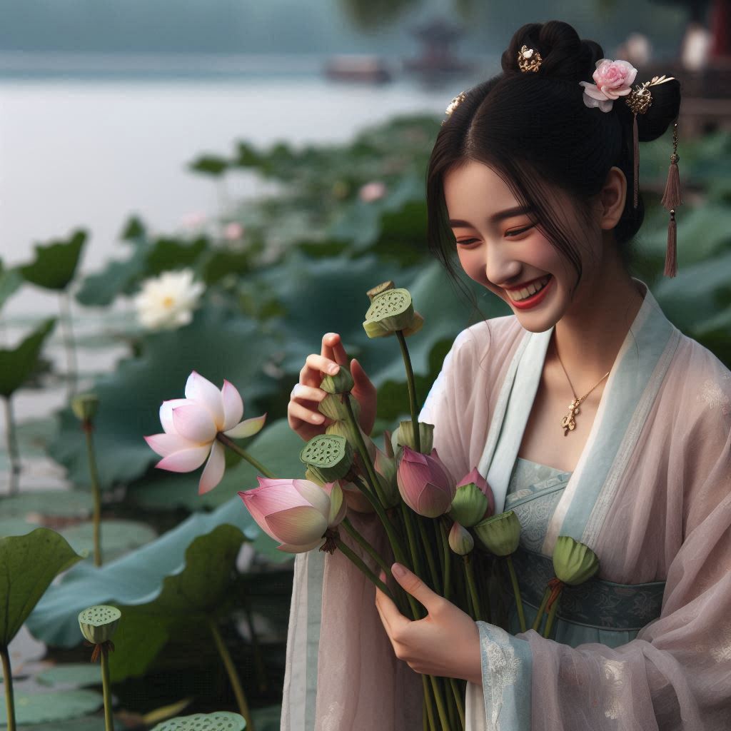 若耶溪傍采莲女，笑隔荷花共人语。 Poster
