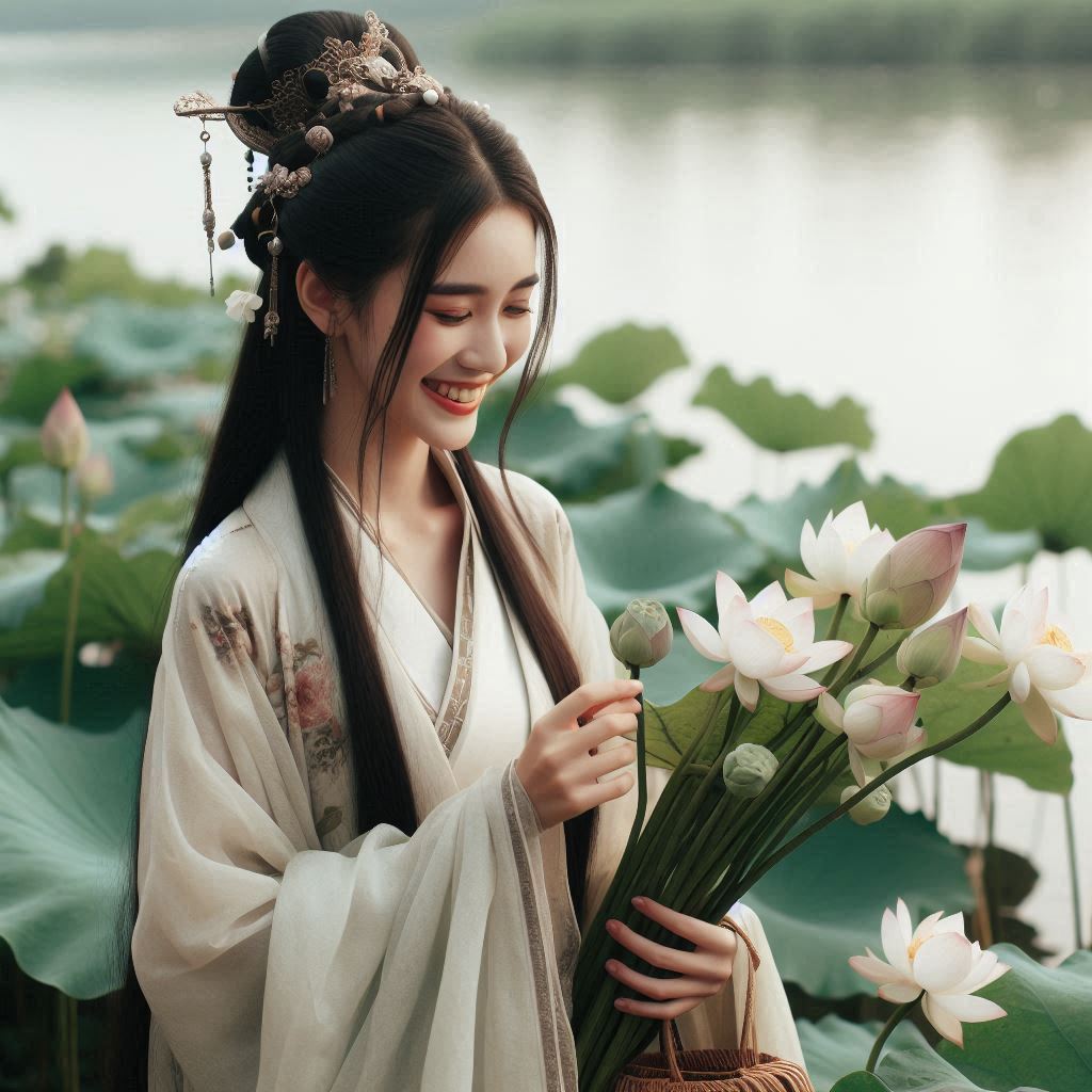 若耶溪傍采莲女，笑隔荷花共人语。